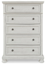 Robbinsdale King Panel Bed, Dresser, Mirror, Chest and 2 Nightstands - B742B38