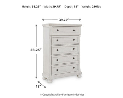 Robbinsdale Queen Panel Storage Bed, Dresser, Mirror and Chest - B742B27