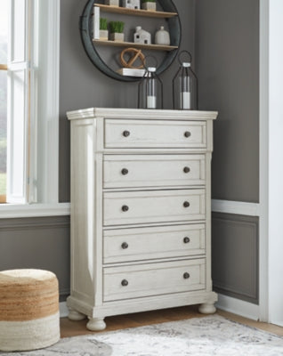 Robbinsdale King Panel Bed, Dresser, Mirror, Chest and 2 Nightstands - B742B38