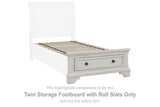 Robbinsdale Twin Storage Footboard with Roll Slats - B742-52S