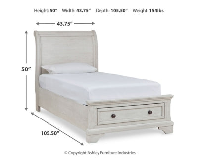 Robbinsdale Twin Sleigh Storage Bed and Dresser - B742B26