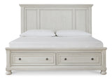 Robbinsdale Queen Storage Bed, Dresser, Mirror and Nightstand - B742B28