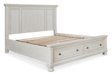 Robbinsdale Queen Storage Bed, Dresser, Mirror and Nightstand - B742B28