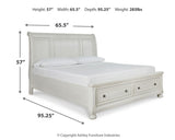 Robbinsdale Queen Sleigh Storage Bed, Dresser and Mirror - B742B5