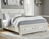 Robbinsdale California King Sleigh Bed with Storage - B742B9