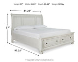 Robbinsdale King Sleigh Storage Bed, Dresser and Mirror - B742B29