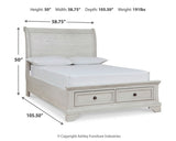 Robbinsdale Full Storage Sleigh Bed, Dresser, Mirror, Chest and Nightstand - B742B42