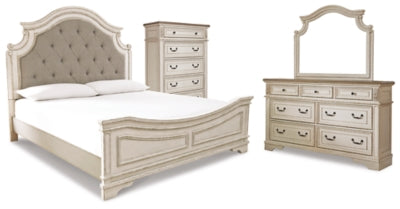 Realyn Queen Panel Bed, Dresser, Mirror and Chest - B743B28