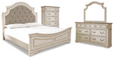 Realyn Queen Panel Bed, Dresser, Mirror and Chest - B743B28