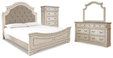 Realyn Queen Panel Bed, Dresser, Mirror and Chest - B743B28