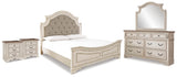Realyn King Panel Bed, Dresser, Mirror and 2 Nightstands - B743B70