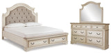Realyn King Upholstered Bed with Dresser and Mirror - B743B24