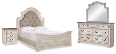 Realyn Queen Bed with Mirrored Dresser and Nightstand - B743B22