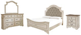 Realyn King Bed with Mirrored Dresser and Nightstand - B743B23