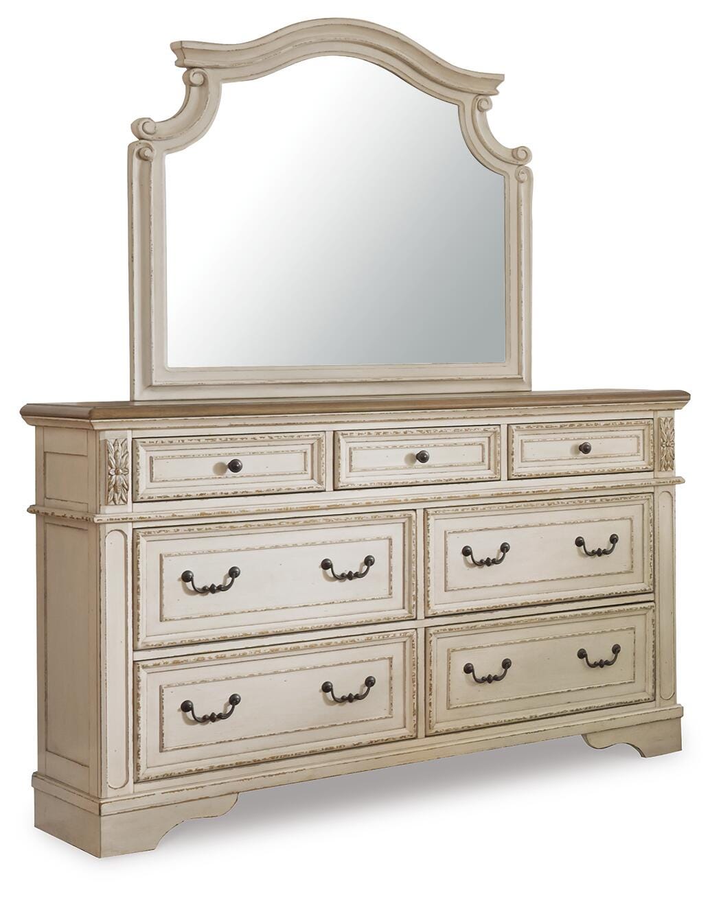 Realyn King Sleigh Bed, Dresser Mirror and Nightstand - B743B65