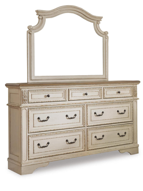 Realyn King Bed with Mirrored Dresser and Nightstand - B743B23