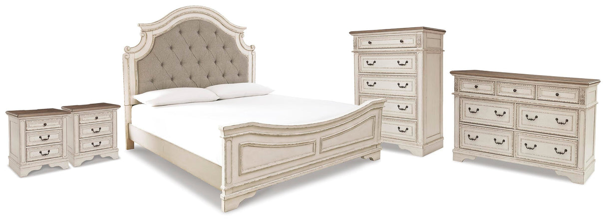 Realyn King Panel Bed, Dresser, Chest and 2 Nightstands - B743B75
