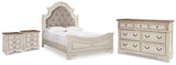 Realyn Queen Upholstered Panel Bed, Dresser and 2 Nightstands - B743B67