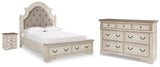 Realyn Queen Upholstered Storage Bed, Dresser and Nightstand - B743B100