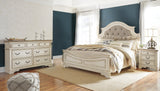 Realyn King Upholstered Panel Bed and Dresser - B743B38