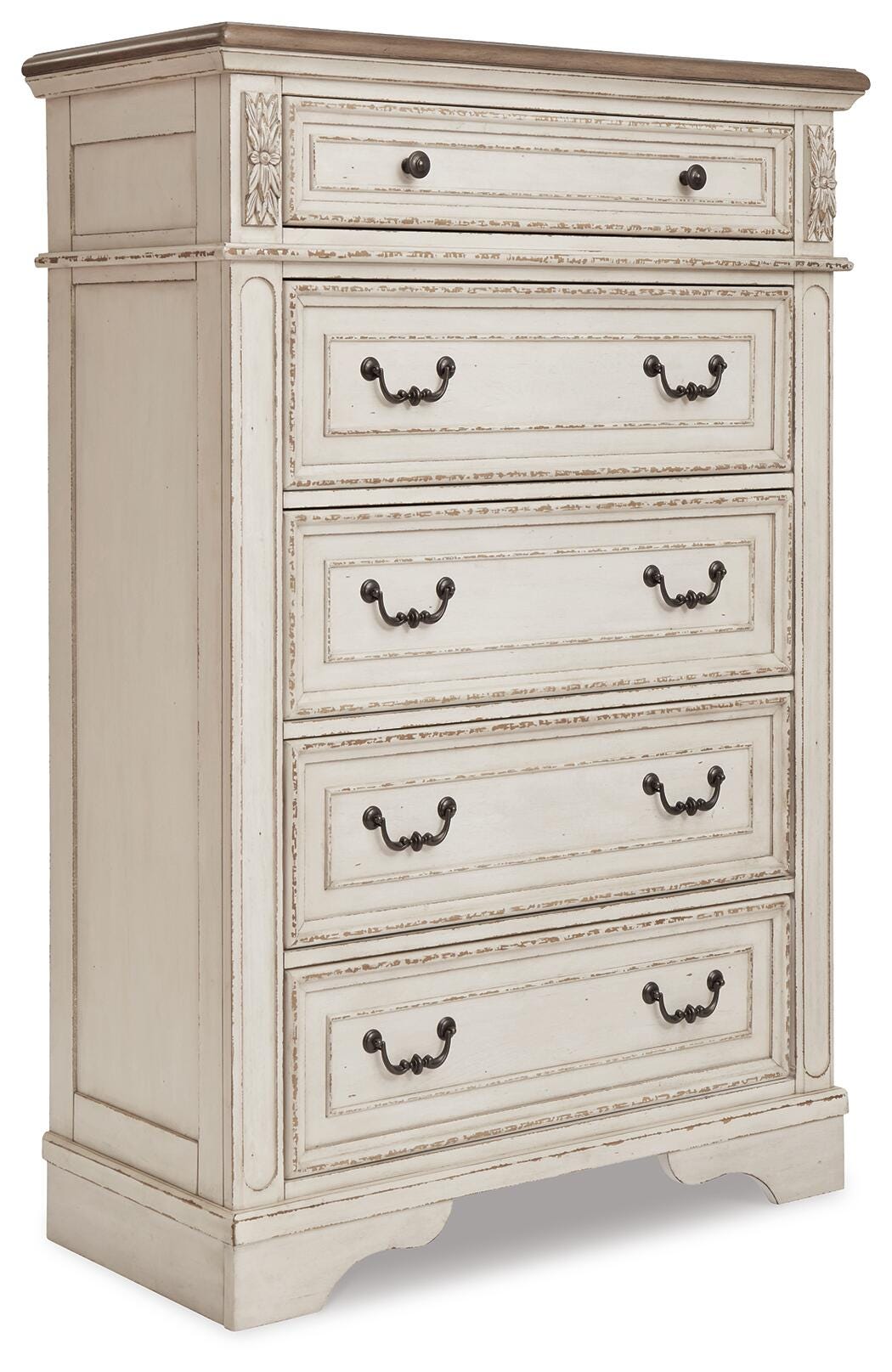 Realyn Queen Panel Bed, Dresser, Mirror and Chest - B743B28