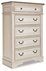Realyn Queen Panel Bed, Dresser, Mirror and Chest - B743B28