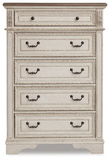 Realyn Queen Upholstered Bed, Dresser, Mirror, Chest and Nightstand - B743B30
