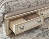 Realyn King Upholstered Panel Bed, Dresser, Mirror and Nightstand - B743B33