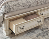 Realyn King Upholstered Panel Bed, Dresser, Mirror and Nightstand - B743B33