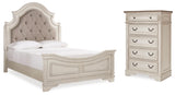 Realyn Queen Upholstered Panel Bed and Chest - B743B54