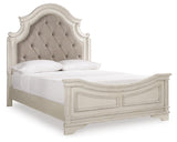 Realyn Queen Upholstered Panel Bed and 2 Nightstands - B743B55