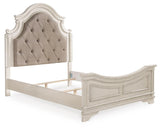 Realyn Queen Upholstered Panel Bed and 2 Nightstands - B743B55