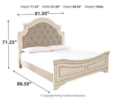 Realyn King Upholstered Panel Bed and Dresser - B743B38