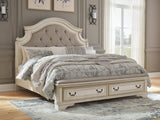 Realyn King Upholstered Panel Storage Bed and 2 Nightstands - B743B87