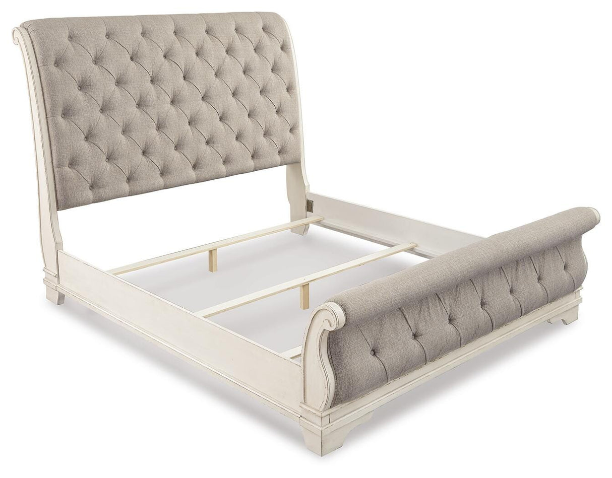 Realyn Queen Upholstered Sleigh Bed and Chest - B743B29