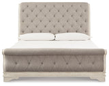 Realyn King Upholstered Sleigh Bed, Dresser, Mirror and 2 Nightstands - B743B51
