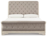 Realyn Queen Upholstered Sleigh Bed and Chest - B743B29