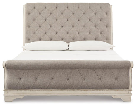 Realyn Queen Upholstered Sleigh Bed and Chest - B743B29