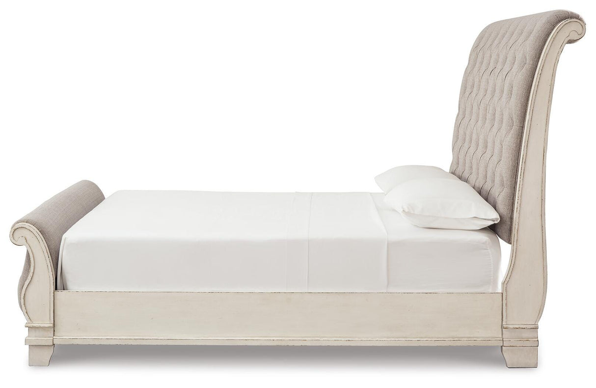 Realyn Queen Upholstered Sleigh Bed and Chest - B743B29