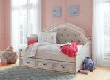 Realyn Twin Day Bed with Storage, Dresser, Mirror and Nightstand - B743B94