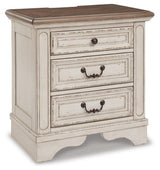 Realyn Queen Upholstered Panel Bed and 2 Nightstands - B743B55