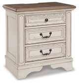 Realyn King Upholstered Panel Bed, Dresser, Mirror and Nightstand - B743B33