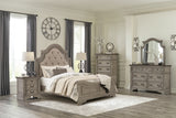 Lodenbay Queen Upholstered Panel Bed, Dresser, Mirror, Chest and Nightstand - B751B9