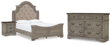 Lodenbay Queen Upholstered Panel Bed, Dresser and Nightstand - B751B13
