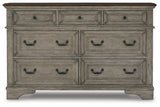 Lodenbay Queen Upholstered Panel Bed, Dresser and Nightstand - B751B13