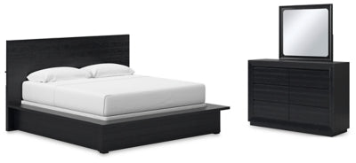 Londer King Panel Bed, Dresser and Mirror - B768B8