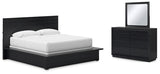 Londer King Panel Bed, Dresser and Mirror - B768B8