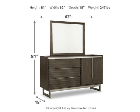 Arkenton King Panel Bed, Dresser and Mirror - B786B8