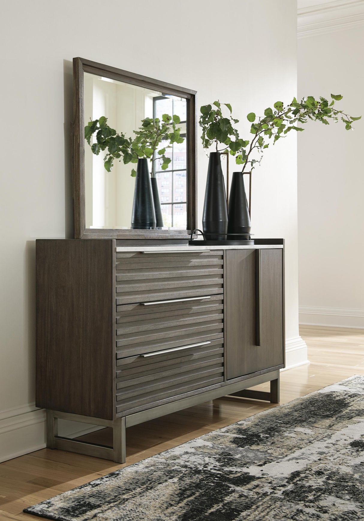 Arkenton King Panel Bed, Dresser and Mirror - B786B8