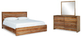 Dressonni California King Panel Bed, Dresser and Mirror - B790B7